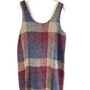 Vintage Great Go-together Plaited Tent Dress ILGWU ca L 80s 90s Street Style